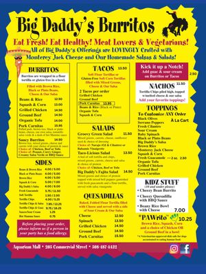 Menu photo 1 Big Daddy's Burritos Provincetown, MA Menu photo 1 Big Daddy's Burritos Provincetown, MA