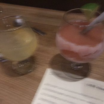 Odd Duck - 2 cocktails: something on the bag and a prickly pear margarita. - American Near Me - Austin, Texas Odd Duck - 2 cocktails: something on the bag and a prickly pear margarita. - American Near Me - Austin, Texas