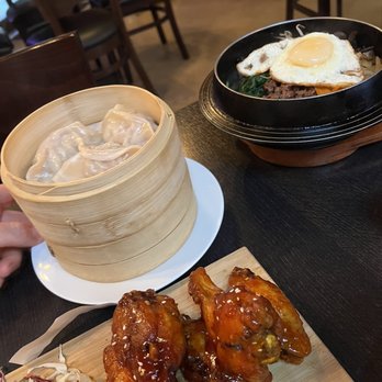 Fuchai - 6 Piece Homemade smoked chicken breast Dumplings Pork Dumpling Dolsot Bibimbap "Mixed & eat" Fried Chicken Wings - Korean Near Me - Miami, Florida