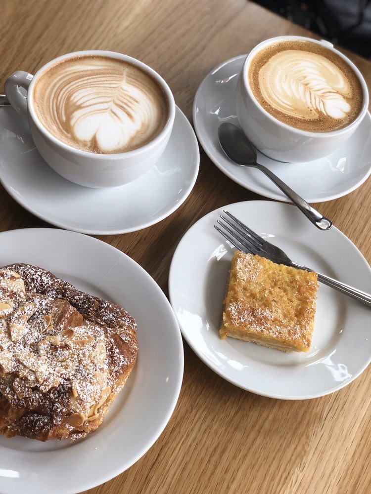 Mocha, Latte, Almond croissant, Lemon bar Yelp