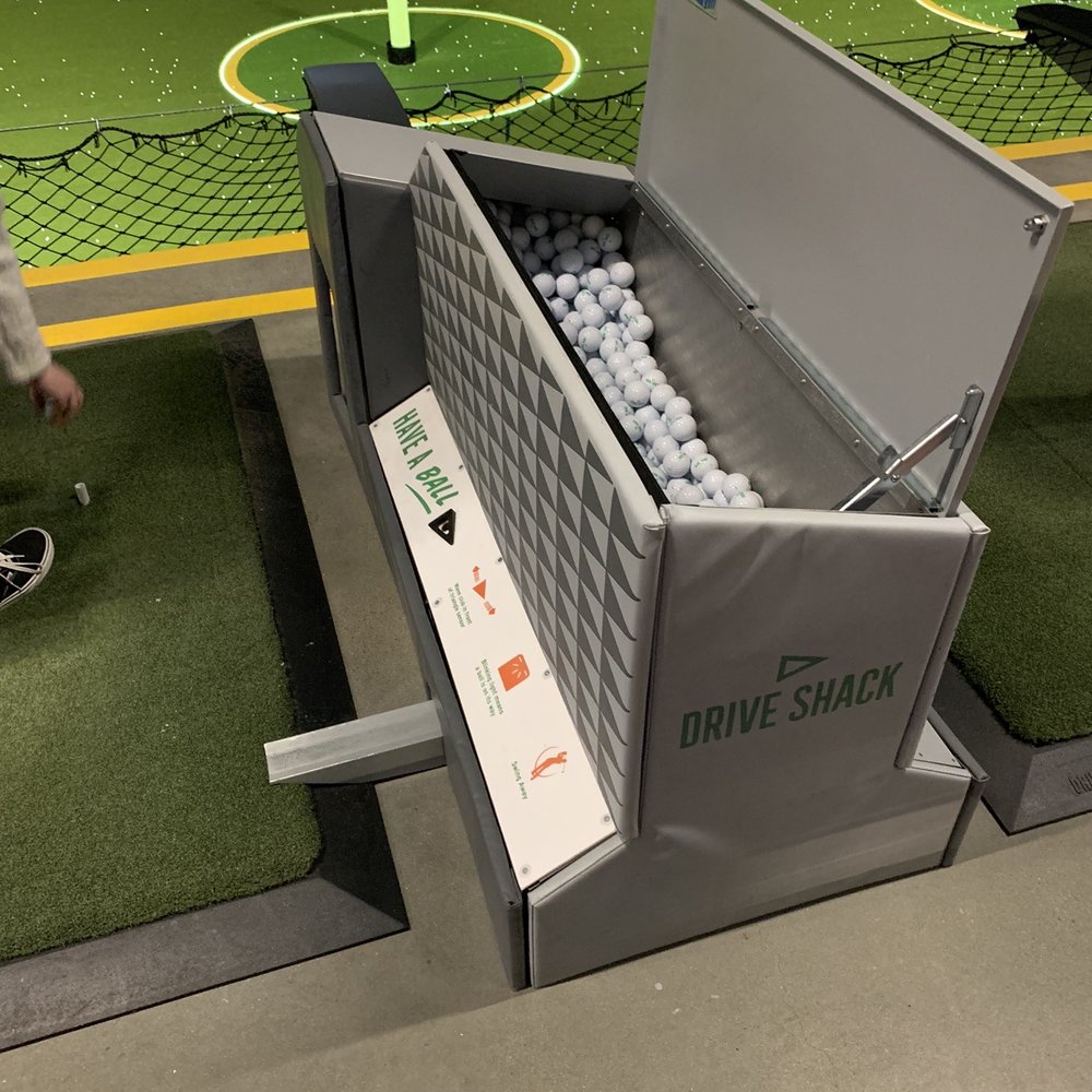 Drive Shack - Broken bay - the front of the machine was literally just leaning up against the machine. Ball feed didn't work. - Golf Near Me - Raleigh, North Carolina Drive Shack - Broken bay - the front of the machine was literally just leaning up against the machine. Ball feed didn't work. - Golf Near Me - Raleigh, North Carolina