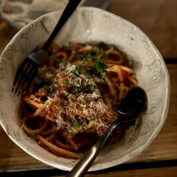 Pa'La - 24th Street - Pasta in red sauce with iberico pork - Mediterranean Near Me - Phoenix, Arizona