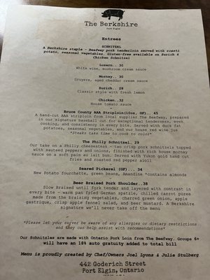 Menu photo 2 The Berkshire Port Elgin, ON