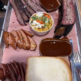 Brisket, sausages, beef rib Brisket, sausages, beef rib