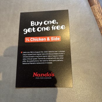 Nando's PERi PERi - Coupon is not expired until late August - South African Near Me - Vancouver, British Columbia Nando's PERi PERi - Coupon is not expired until late August - South African Near Me - Vancouver, British Columbia