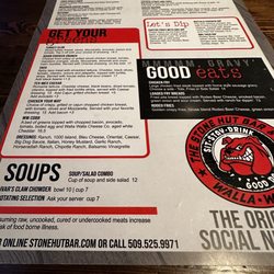 Stone Hut Bar & Grill - Menu