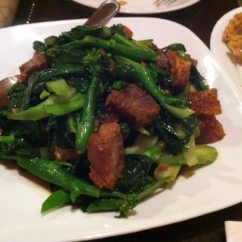 SriPraPhai Thai Restaurant - Chinese broccoli with crispy pork - Thai Near Me - Woodside, New York