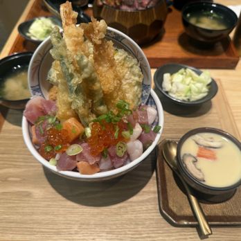 Tendon Kohaku - Sashimi Aimori Tendon Set - Japanese Near Me - Seattle, Washington Tendon Kohaku - Sashimi Aimori Tendon Set - Japanese Near Me - Seattle, Washington