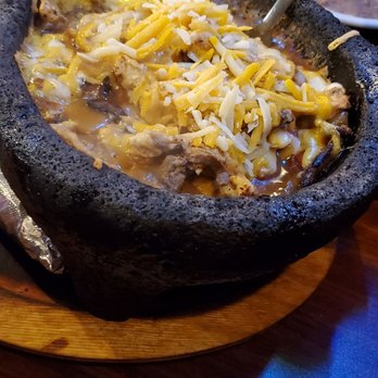 Toreros Fine Mexican Food - Molcajete chicken and steak (chicken fajitas in the back) - Mexican Near Me - Enterprise, Alabama Toreros Fine Mexican Food - Molcajete chicken and steak (chicken fajitas in the back) - Mexican Near Me - Enterprise, Alabama