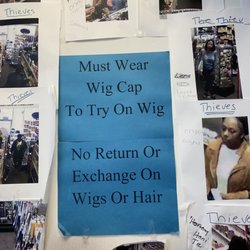Fabulous U Hair and Beauty Supply Store - Was shown this sign and told I couldn't return my items that weren't wigs or hair.