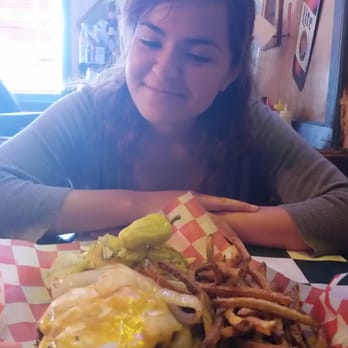 Coyote Bluff Cafe - My cousin and our burger. - Burgers Near Me - Amarillo, Texas Coyote Bluff Cafe - My cousin and our burger. - Burgers Near Me - Amarillo, Texas