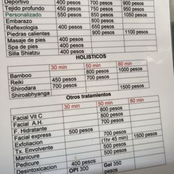 Vessa Spa - Pricing