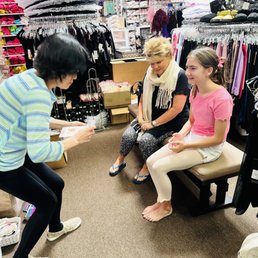 Grace at work, fitting my daughter with Ms Mary Ann. Grace at work, fitting my daughter with Ms Mary Ann.
