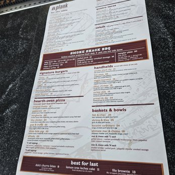 Plank - Menu 2024 - Bowling Near Me - Oakland, California Plank - Menu 2024 - Bowling Near Me - Oakland, California