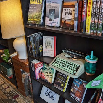 Dudley's Bookshop Cafe - a typewriter and a lamp - Bookstores Near Me - Bend, Oregon