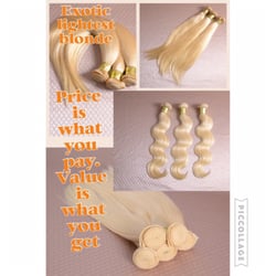 Exotic Hair Creations & Supply - We carry the lightest blonde extensions real human hair.