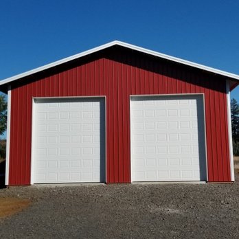 Full Line Construction - Beautiful Red 24'x48' Pole Barn.
We build all sizes and offer quality concrete slab work as well! - General Contractors Near Me - Silverton, Oregon