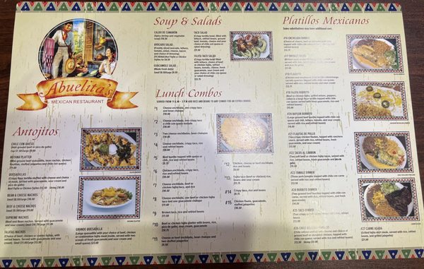 Menu photo 2 Abuelita's Mexican Restaurant Waco, TX