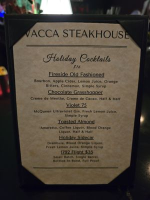 Menu photo 3 Vacca Steakhouse Metairie, LA Menu photo 3 Vacca Steakhouse Metairie, LA