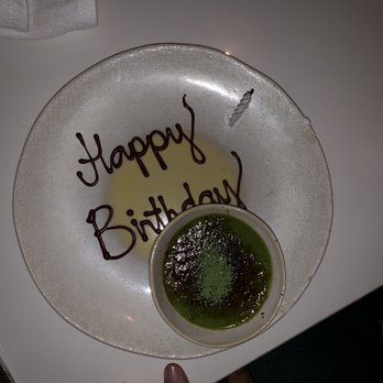 abcV - Green tea creme brûlée for David's early bday!! - Vegetarian Near Me - New York, New York