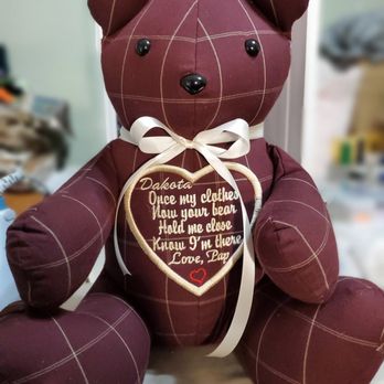 Krafty Bandit - A custom memory bear, handcrafted from a loved one's clothing with an embroidered heart keepsake. Made with love at Krafty Bandit. - Women's Clothing Near Me - Belle Vernon, Pennsylvania Krafty Bandit - A custom memory bear, handcrafted from a loved one's clothing with an embroidered heart keepsake. Made with love at Krafty Bandit. - Women's Clothing Near Me - Belle Vernon, Pennsylvania