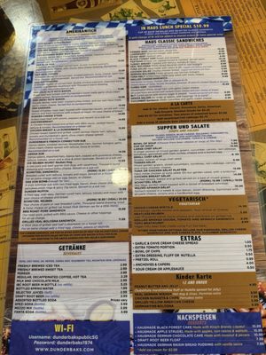 Menu photo 2 Mr. Dunderbak's Tampa, FL