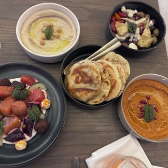Solaz Mediterranean Cuisine - Beet and falafel, pita, mezze platter - hummus, muhammara, fresh mozzarella, marinated olives, tomato & artichoke - Wine Bars Near Me - Jersey City, New Jersey Solaz Mediterranean Cuisine - Beet and falafel, pita, mezze platter - hummus, muhammara, fresh mozzarella, marinated olives, tomato & artichoke - Wine Bars Near Me - Jersey City, New Jersey