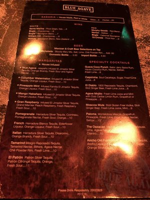Menu photo 6 Blue Agave Vero Beach, FL