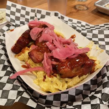 Wood Shop BBQ - Pork Belly Burnt Ends Mac & Cheese - Barbeque Near Me - Seattle, Washington Wood Shop BBQ - Pork Belly Burnt Ends Mac & Cheese - Barbeque Near Me - Seattle, Washington
