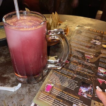 La Posta de Mesilla - Pre-mixed frozen prickly pear margarita (why is pear, red?) - Mexican Near Me - Mesilla, New Mexico La Posta de Mesilla - Pre-mixed frozen prickly pear margarita (why is pear, red?) - Mexican Near Me - Mesilla, New Mexico