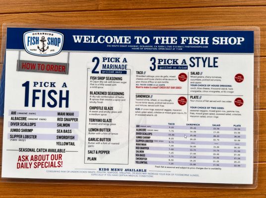 Menu photo 6 Oceanside Fish Shop Oceanside, CA