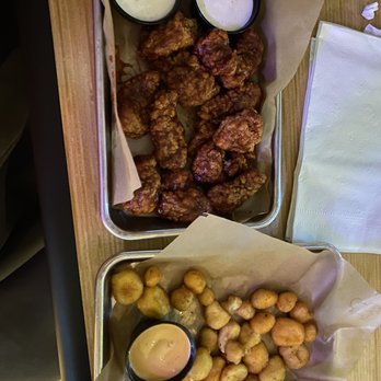 Buffalo Wild Wings - Small honey bbq boneless wings & a side of Cheddar Cheese Curds - American Near Me - Mason, Ohio