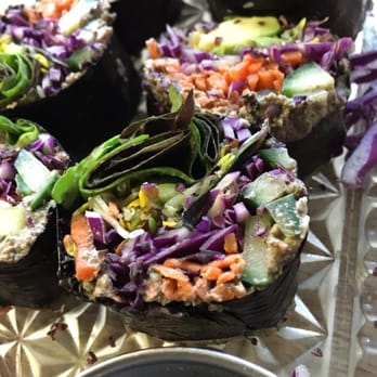 Superfresh! Organic Cafe - The beautiful nori roll with a thin mushroom pate spread inside. So fresh, clean, and satisfying. - Gluten-Free Near Me - Brattleboro, Vermont Superfresh! Organic Cafe - The beautiful nori roll with a thin mushroom pate spread inside. So fresh, clean, and satisfying. - Gluten-Free Near Me - Brattleboro, Vermont
