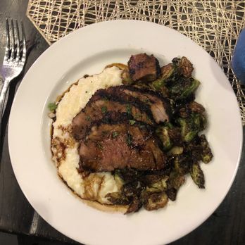 Scratch Kitchen & Cocktails - My friend and I split the Coffee Pork Loin so we could try several dishes and it was INCREDIBLE. This is only half a portion! - New American Near Me - Norman, Oklahoma Scratch Kitchen & Cocktails - My friend and I split the Coffee Pork Loin so we could try several dishes and it was INCREDIBLE. This is only half a portion! - New American Near Me - Norman, Oklahoma