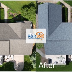 R&R 360 Construction Services - Before & After of a roof from a hailstorm in Livingston. Fully insured & licensed. Experts in insurance claims for stress-free projects.