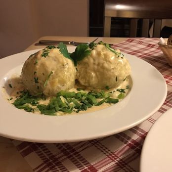 Tabaksmühle - Potato dumplings filled with spinach & ricotta - German Near Me - Saarbrücken, SL Tabaksmühle - Potato dumplings filled with spinach & ricotta - German Near Me - Saarbrücken, SL