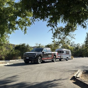 Lake Skinner - My MeerKat travel trailer towed by my old electric F150. Parked outside the splash zone. - Boating Near Me - Winchester, California