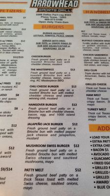 Menu photo 4 Arrowhead Sports Grill Plano, TX