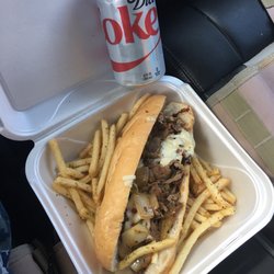 Burger Bus - Philly cheese, fries and a soda for $9.75