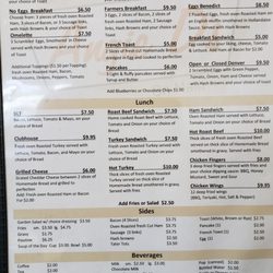 Angie D’s - The menu in July 2021