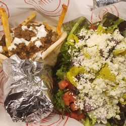 PITA Mediterranean Street Food - Covington - Gyro Pita and Greek salad