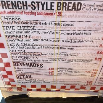 Beech Grove Greek’s Pizzeria - Menu where under beverages no mention about refills. - Pizza Near Me - Beech Grove, Indiana Beech Grove Greek’s Pizzeria - Menu where under beverages no mention about refills. - Pizza Near Me - Beech Grove, Indiana