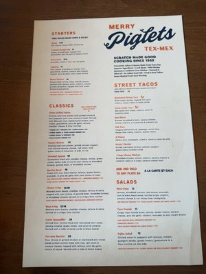 Menu photo 1 Merry Piglets Mexican Grill Jackson, WY