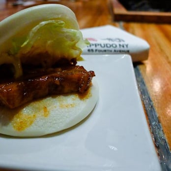 IPPUDO NY - The pork bun. There's mayo in there, folks! - Ramen Near Me - New York, New York IPPUDO NY - The pork bun. There's mayo in there, folks! - Ramen Near Me - New York, New York