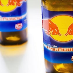 Lao Market - Red bull from thailand