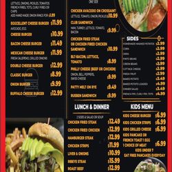 Eggcelent Diner - Lunch Menu