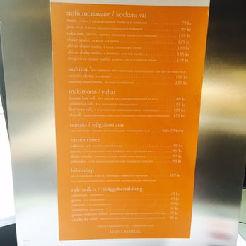 Itamae - Menyn (vissa kvällar, helger har dom grillen igång ute. Då finns det hamburgare mm) - Asian Fusion Near Me - Sundbyberg, Alberta