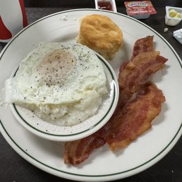 Over easy eggs bacon and amazing biscuits. Over easy eggs bacon and amazing biscuits.