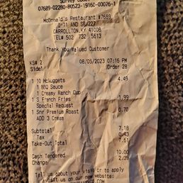 My reciept. My reciept.