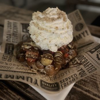 Sweet Bites N Ice - Bubble Waffle Crazy Bananas with strawberries and ice cream, THIS ONE?!?!???? Fire!!! - Desserts Near Me - Bakersfield, California Sweet Bites N Ice - Bubble Waffle Crazy Bananas with strawberries and ice cream, THIS ONE?!?!???? Fire!!! - Desserts Near Me - Bakersfield, California